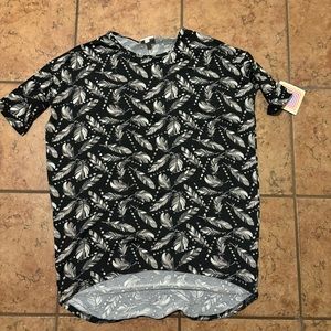 NWT lularoe feather print Irma tunic top size XXS